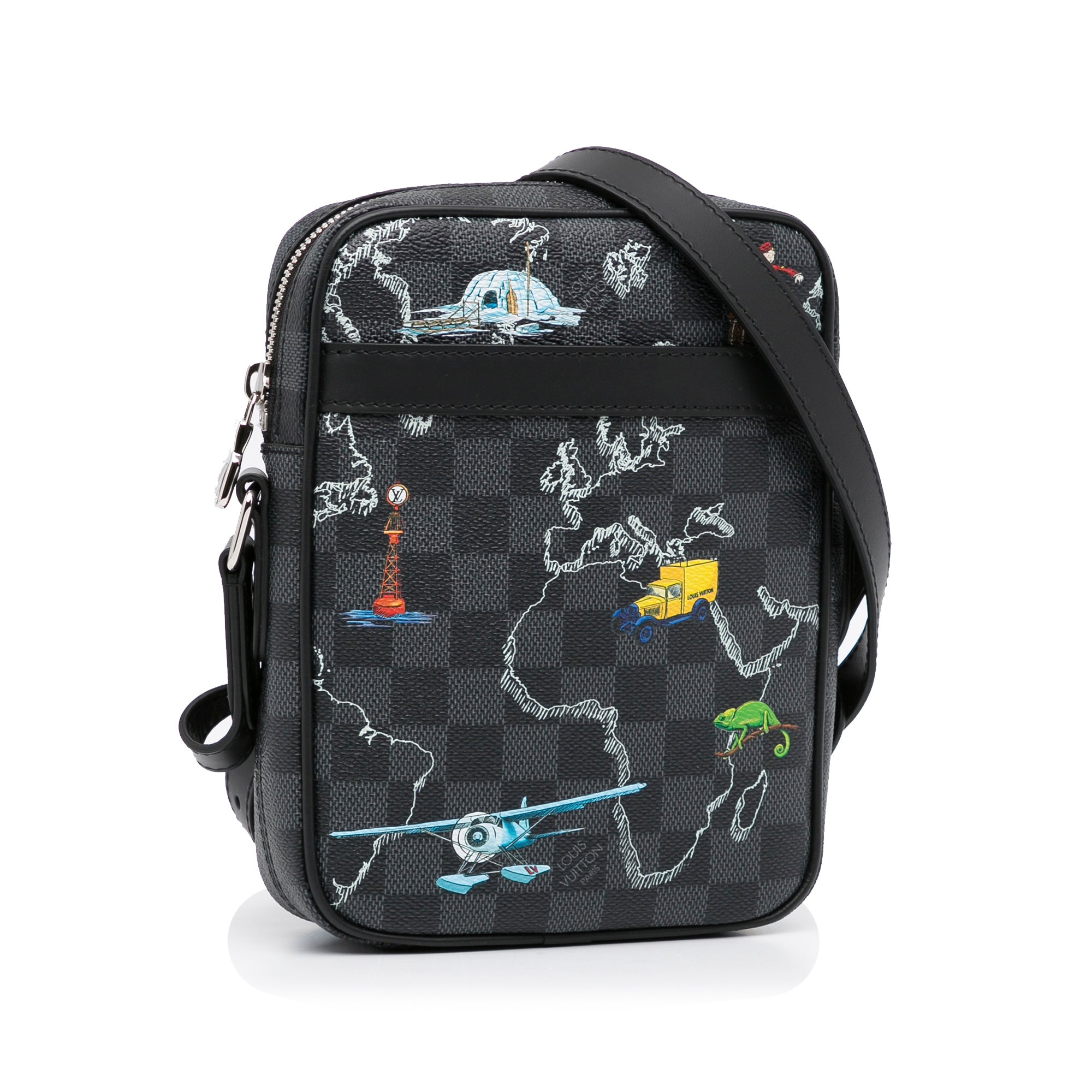 Louis Vuitton | Pre-Owned Damier Graphite Renaissance Map Danube Slim PM - I | Black