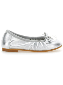 Girls | Laminated Leather Ballet Flats | Silver