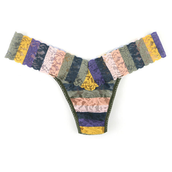 Signature Lace Low Rise Thong | Multi Color
