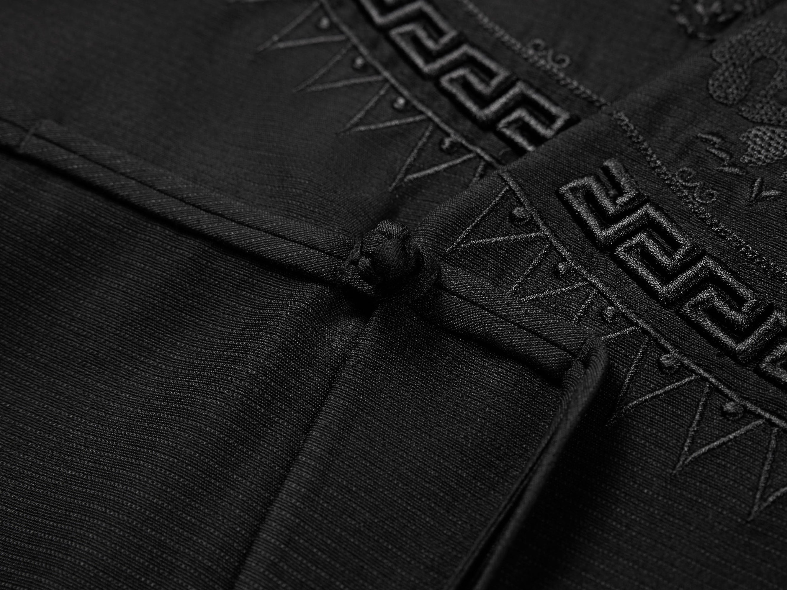 Intricate Tonal Embroidery Jacket | Black