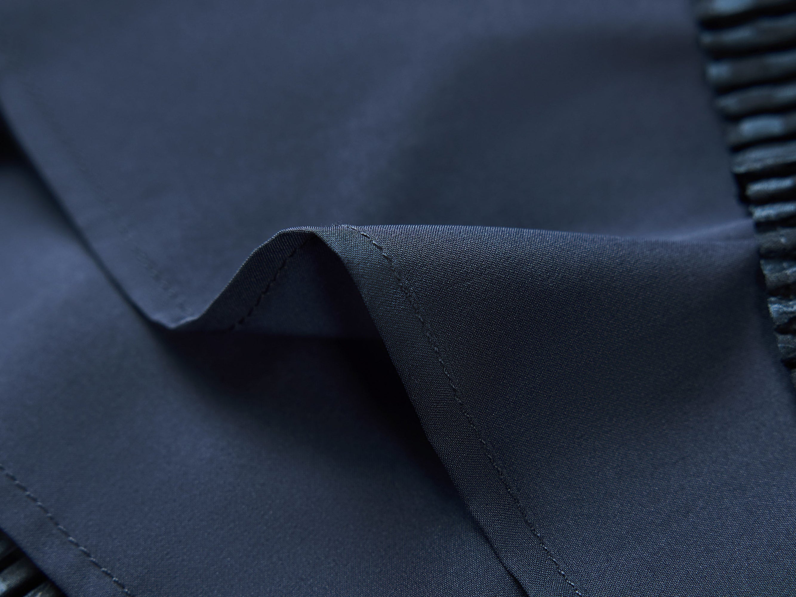 Textured Pleated Midi Skirt | Navy