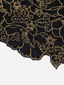 Embroidered Cashmere Scarf | Black