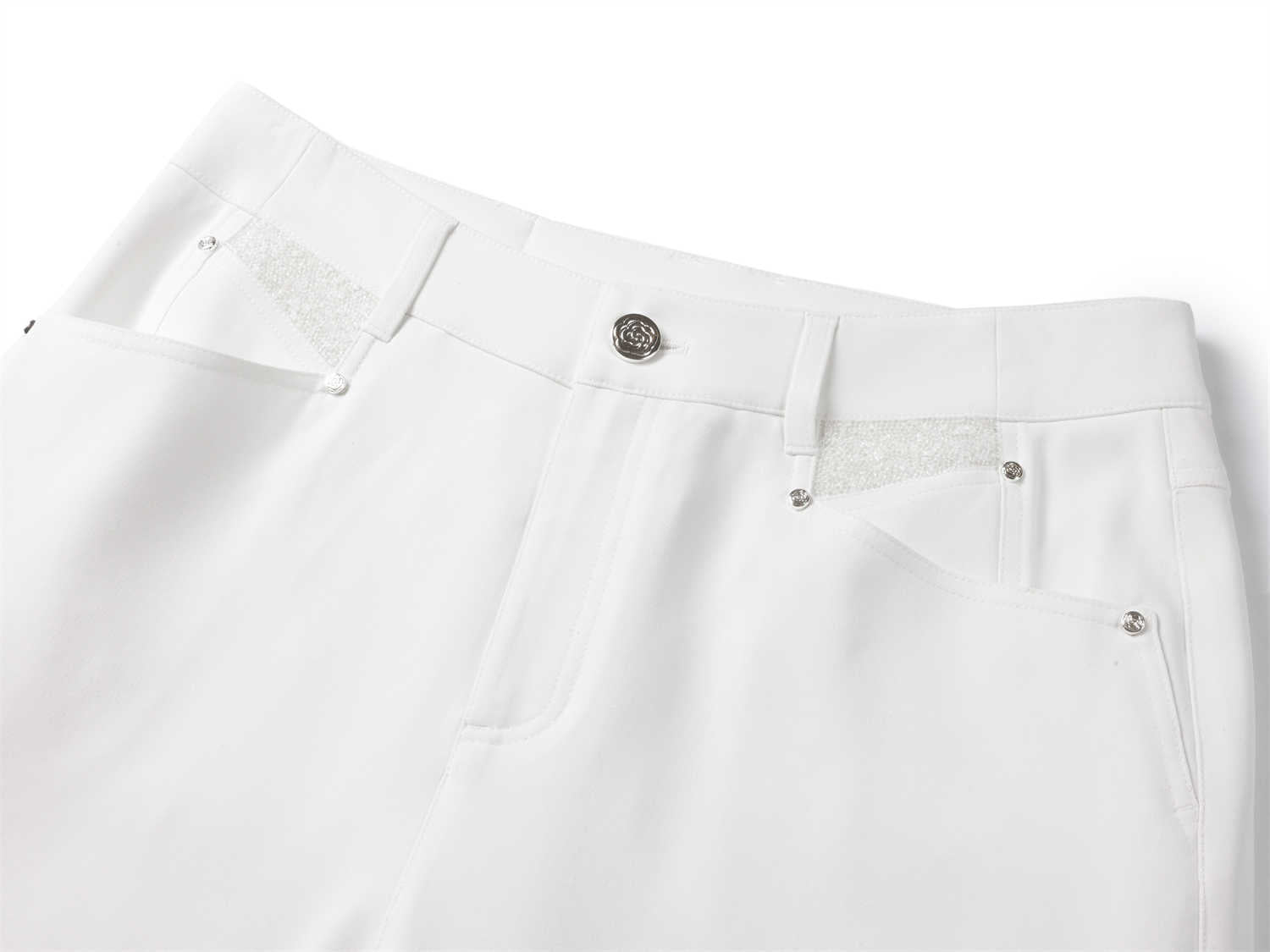 Cropped straight-leg trousers | White