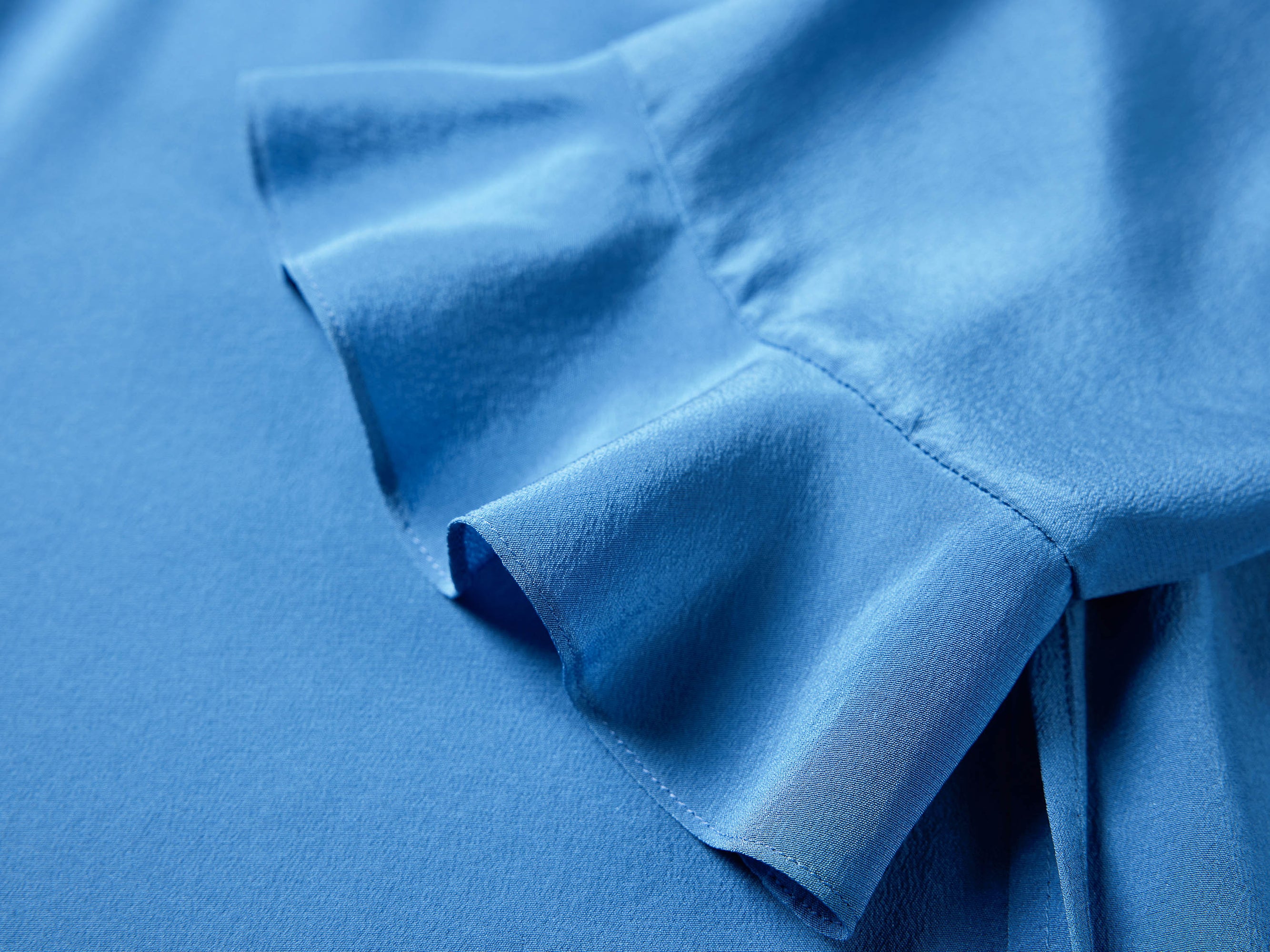 Silk Pleated Blouse | Blue