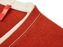 Contrast Knit Cardigan | Orange