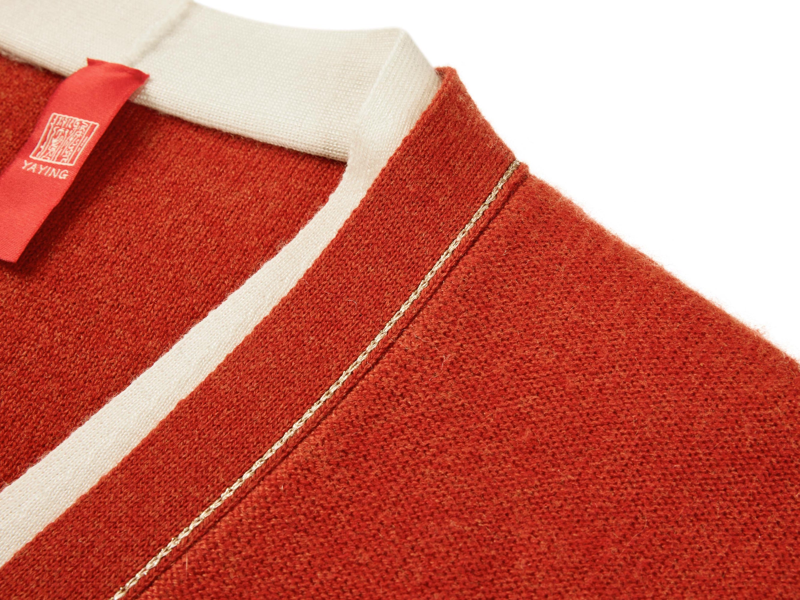 Contrast Knit Cardigan | Orange