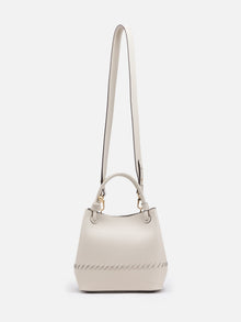 Lucky Woven Bucket Soft Bag | White