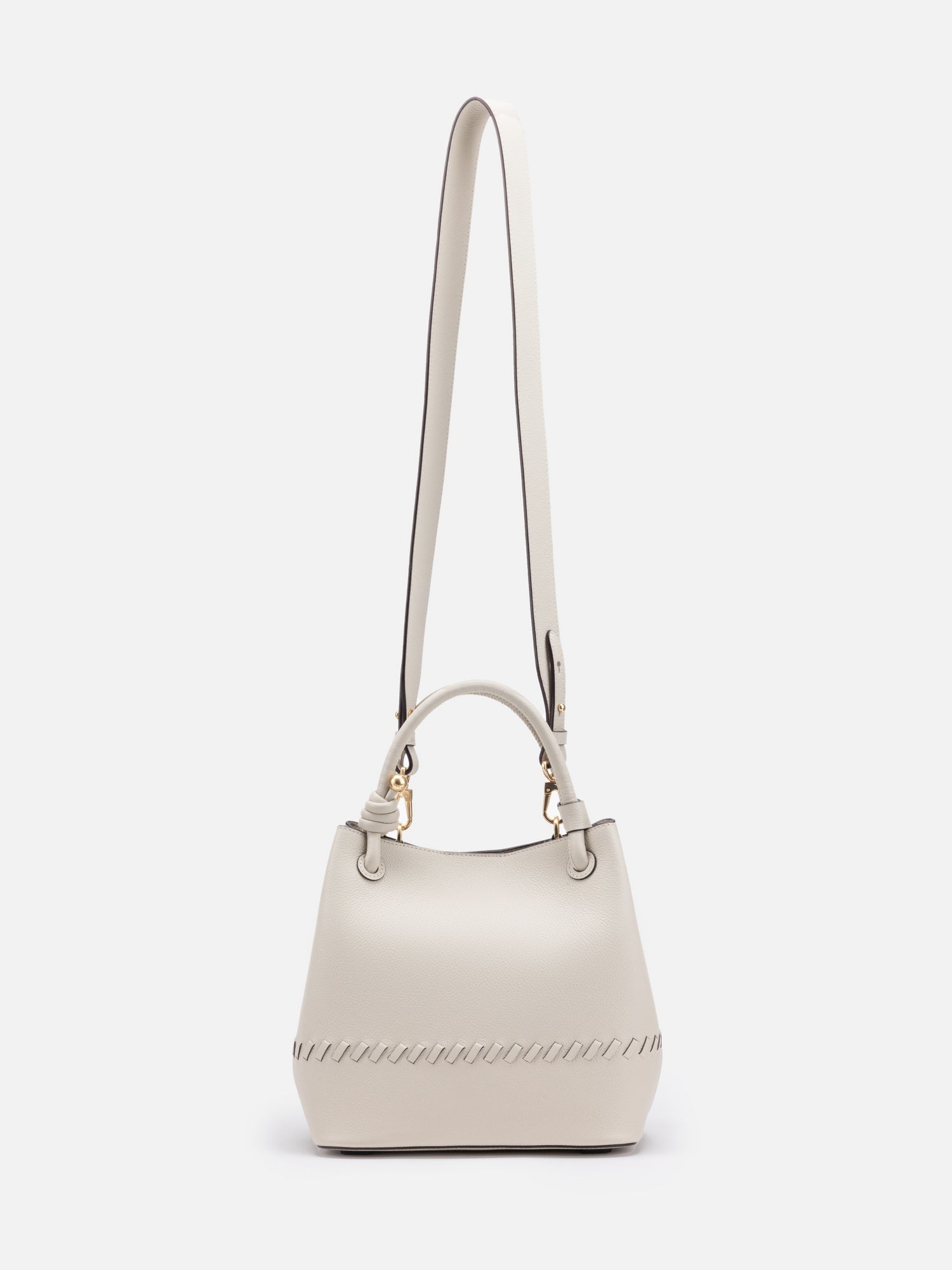 Lucky Woven Bucket Soft Bag | White
