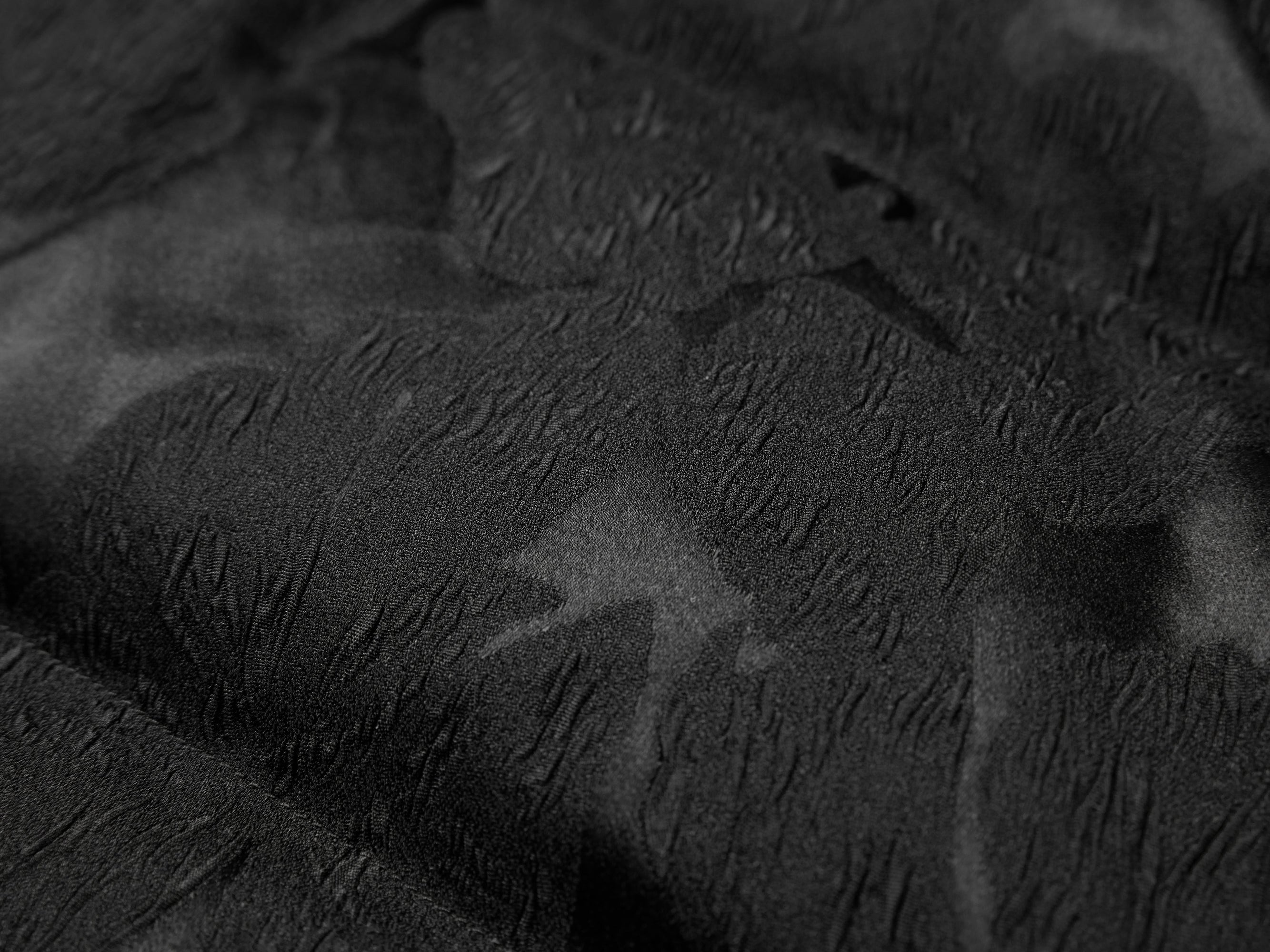 Goose Down Mulberry Silk Jacquard Warm Jacket | Black