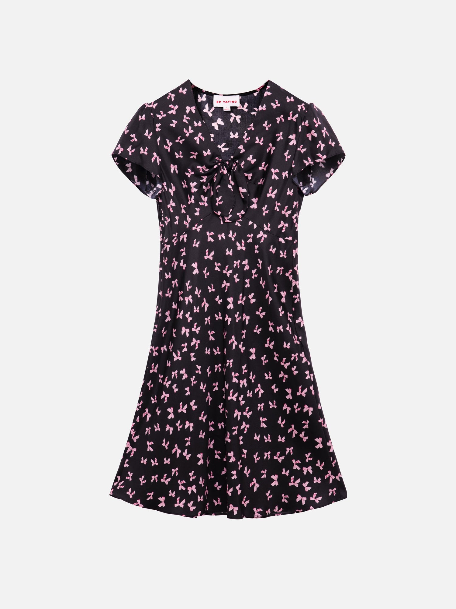 Round Neck A-line Dress | Black