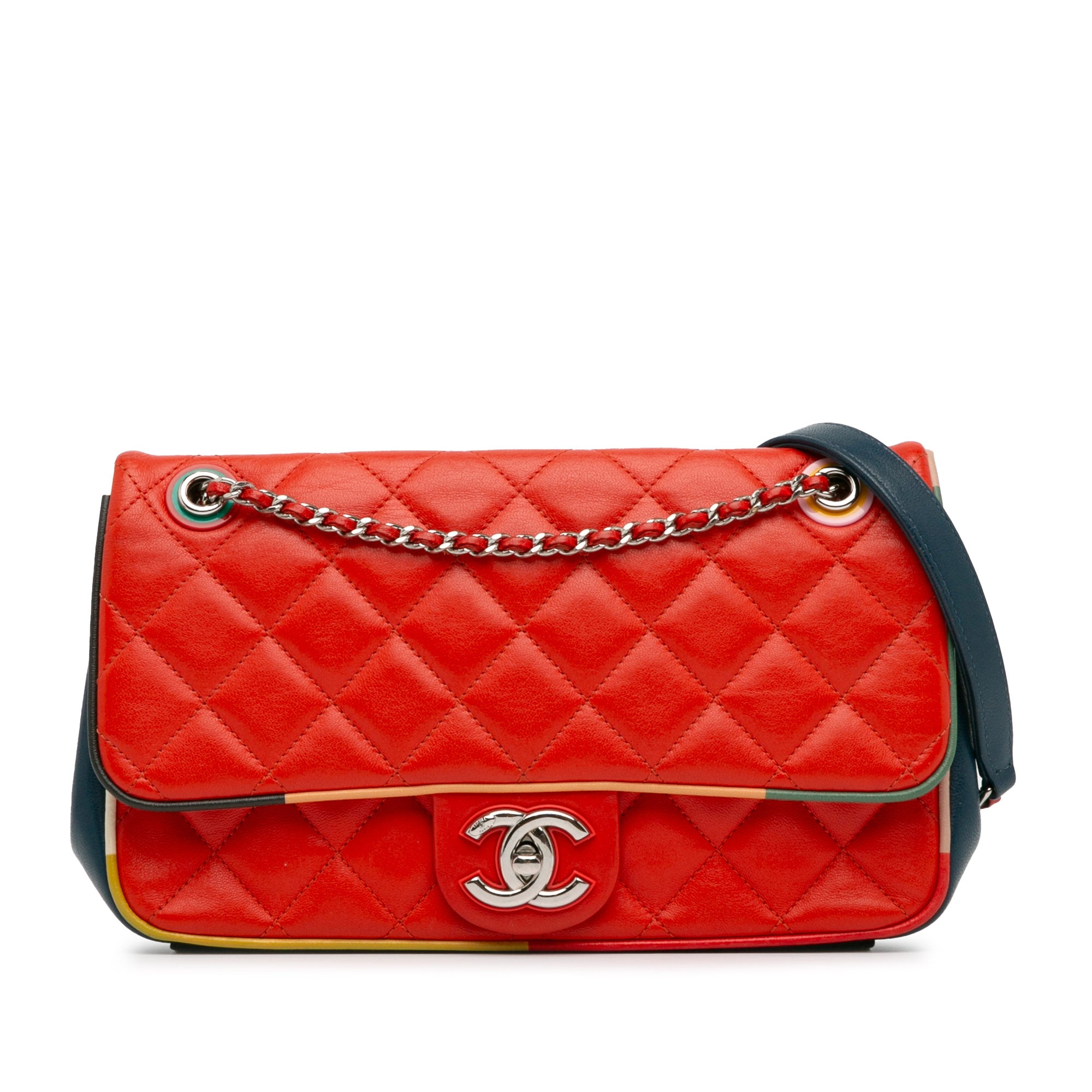 Chanel | Pre-Owned Medium Quilted Lambskin Cuba Color Flap | Red