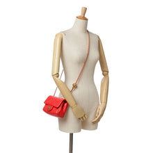 Chanel | Pre-Owned Mini Square Classic Lambskin Pearl Crush Single Flap | Red