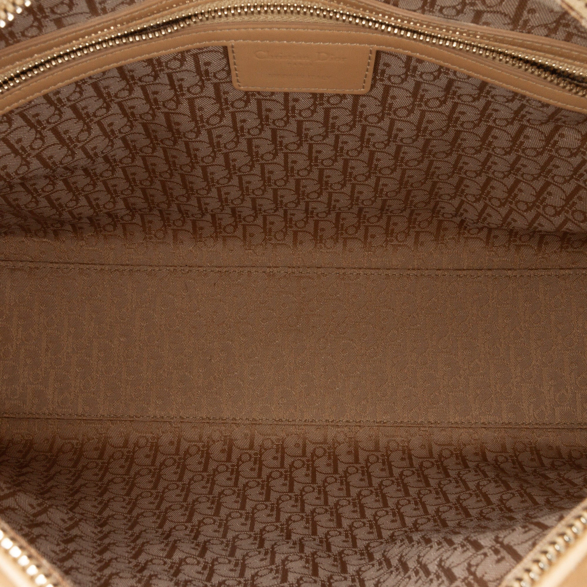 Dior | Pre-Owned Large Patent Cannage Lady | Brown/Beige