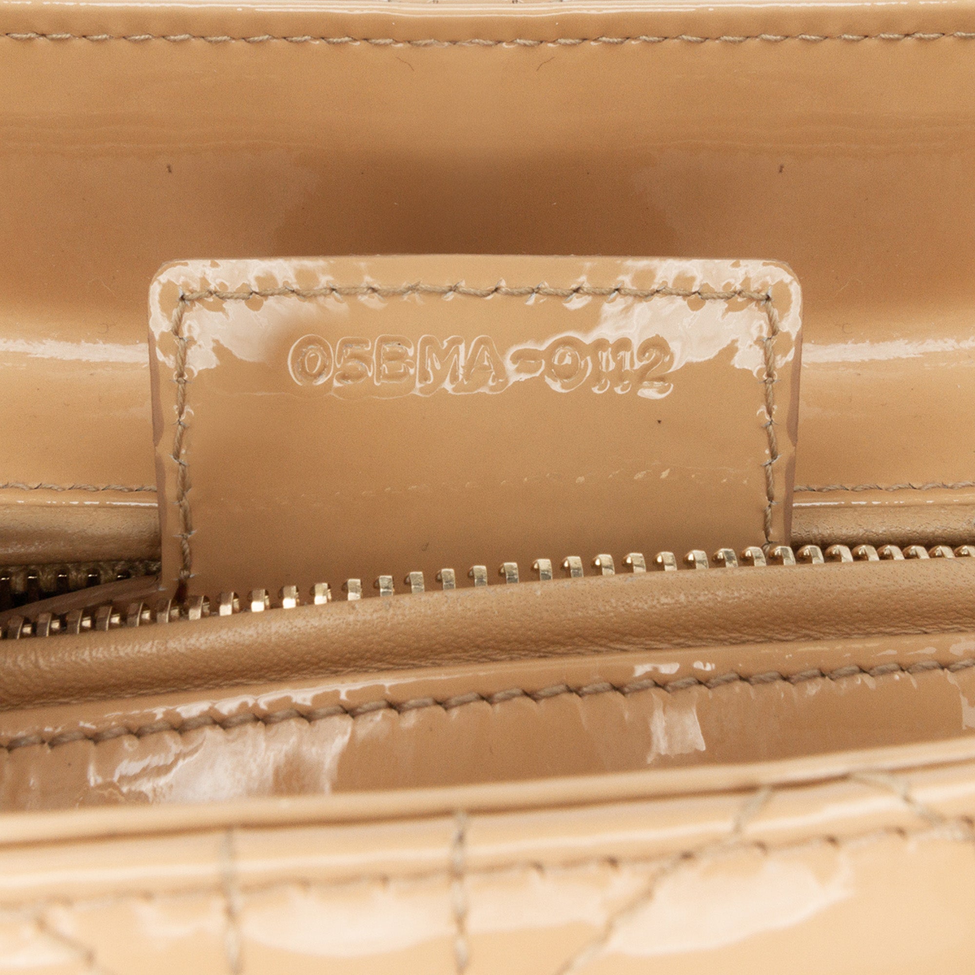 Dior | Pre-Owned Large Patent Cannage Lady | Brown/Beige