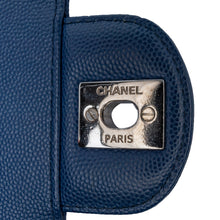 Chanel | Pre-Owned Mini Rectangular Classic Chevron Caviar Single Flap | Blue/Dark Blue