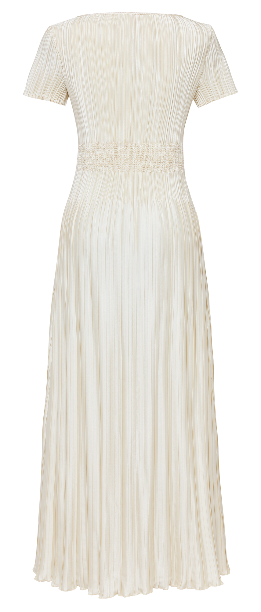 Pleated Waist-Cinched Dress | Golden