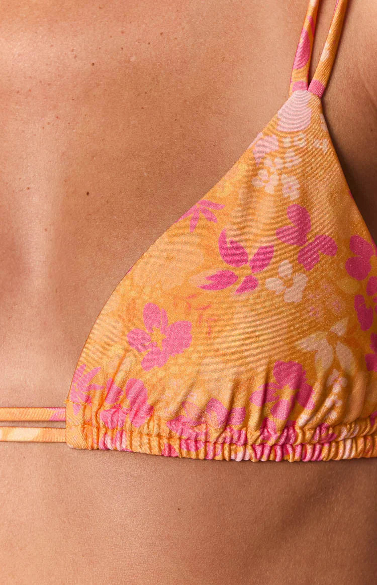 9.0 Swim Sumba Floral Bikini Top | Orange