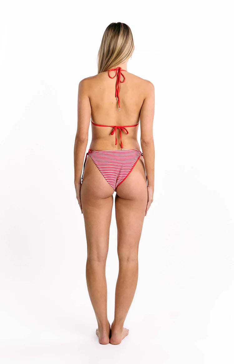 9.0 Swim Wave Triangle Bikini Top | Red Stripe