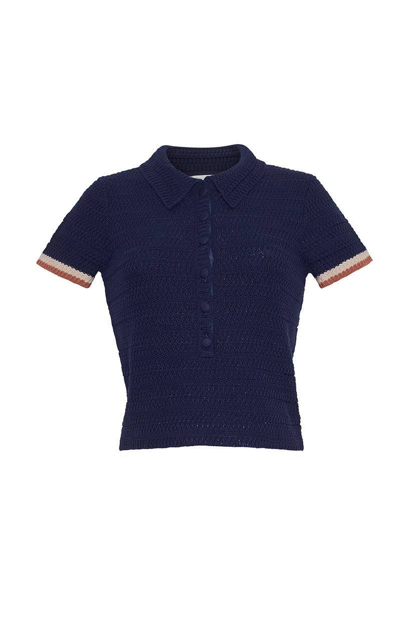 Lydia Top | Navy Crochet