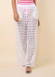 Eyelet Delaney Pant Optic White - Solid & Striped
