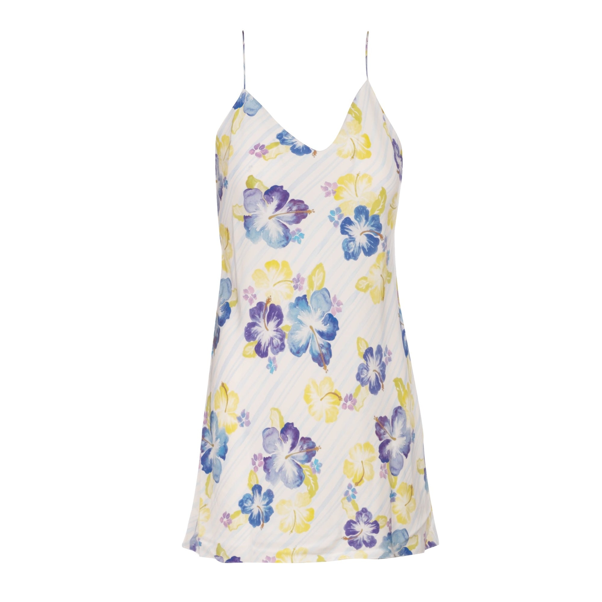 Azul Multi Watercolor Hibiscus Mini Slip | Floral