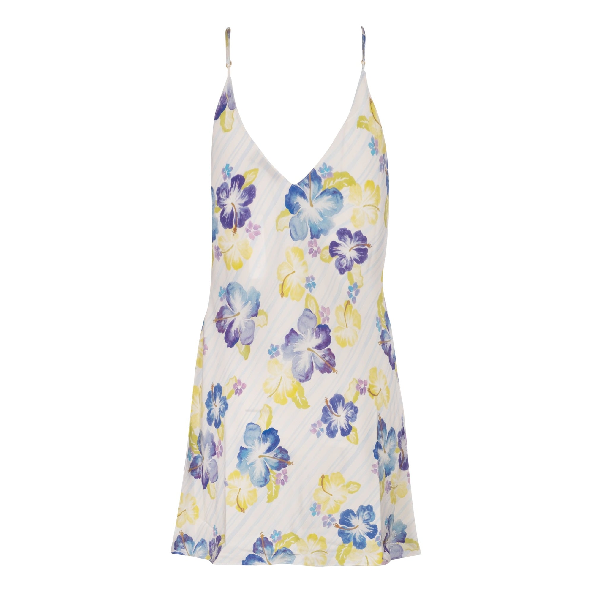 Azul Multi Watercolor Hibiscus Mini Slip | Floral