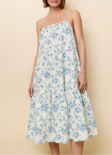 Womens | Addison Dress | French Blue/Brule Toile