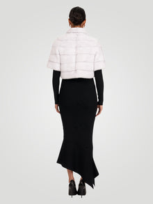 Mink Fur Bolero With Cropped Sleeves | Women | White