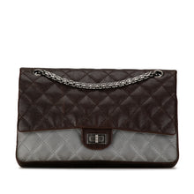 Chanel | Pre-Owned Caviar and Iridescent Calfskin Reissue 2.55 Double Flap 226 | Brown/Dark BrownGray