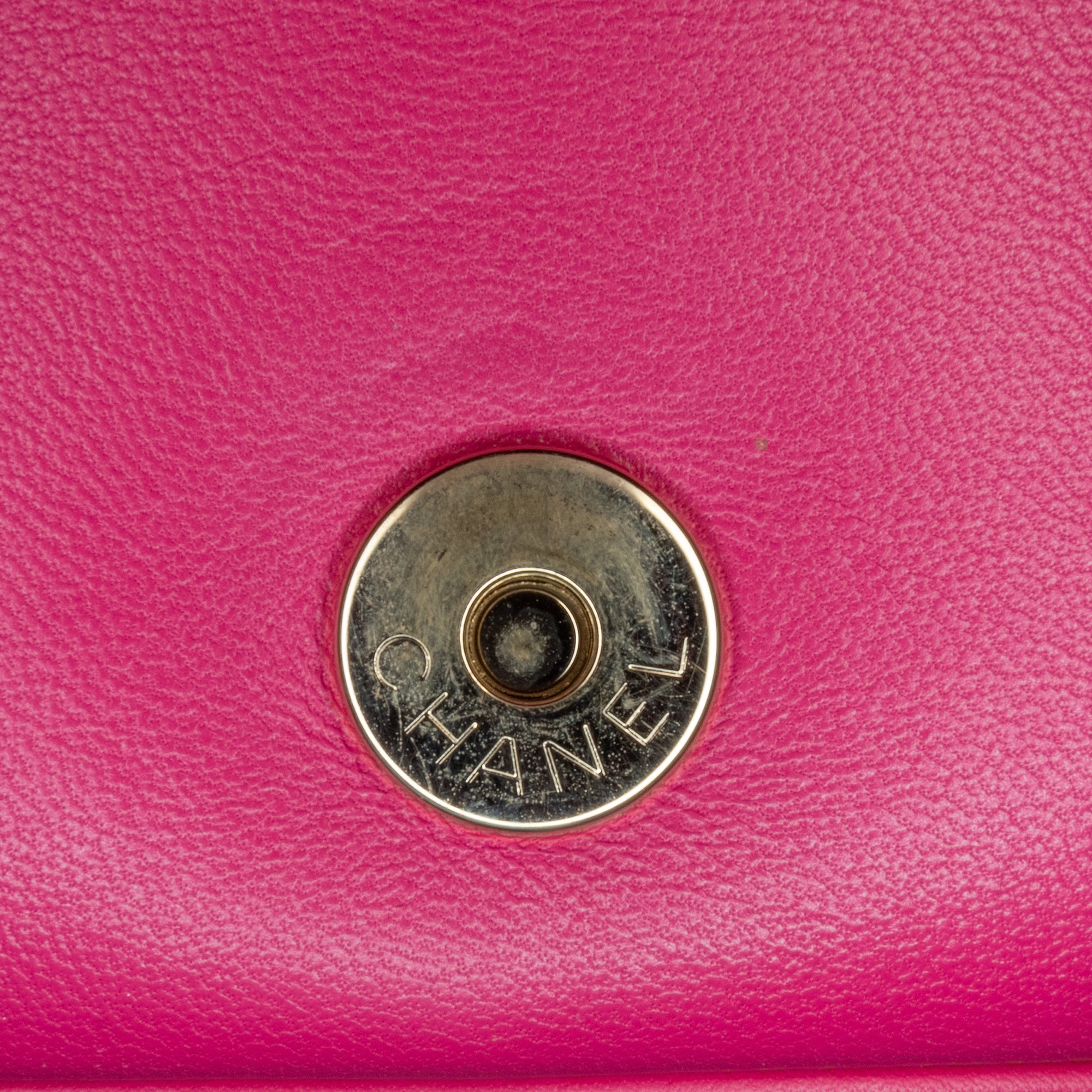 Chanel | Pre-Owned Lambskin CC Mania Flap | Pink/Hot Pink