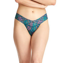 Signature Lace Low Rise Thong - II | Green-Multi
