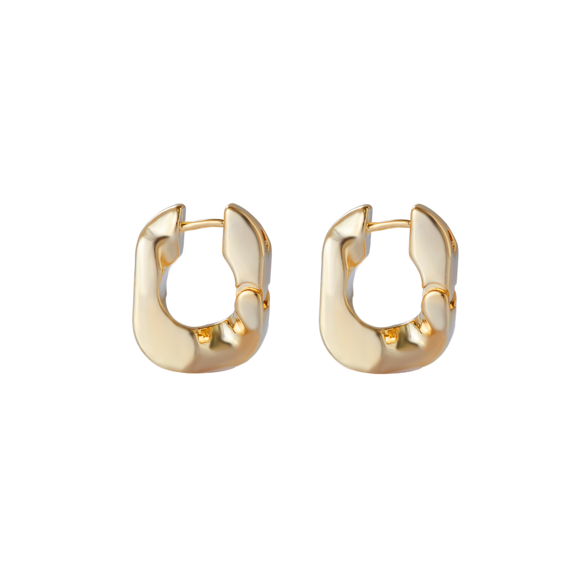 The Curb Chain Box Hoop | Gold