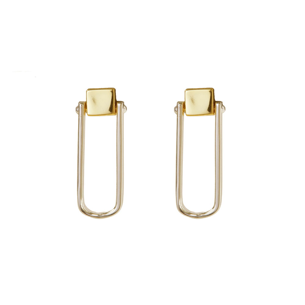 The Square Door Knocker Earring | Gold