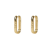 The Hammered U Hoop Medium | Gold