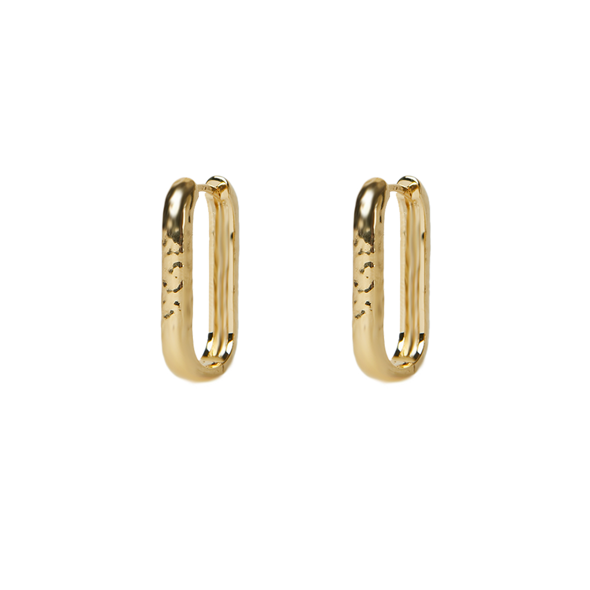 The Hammered U Hoop Medium | Gold