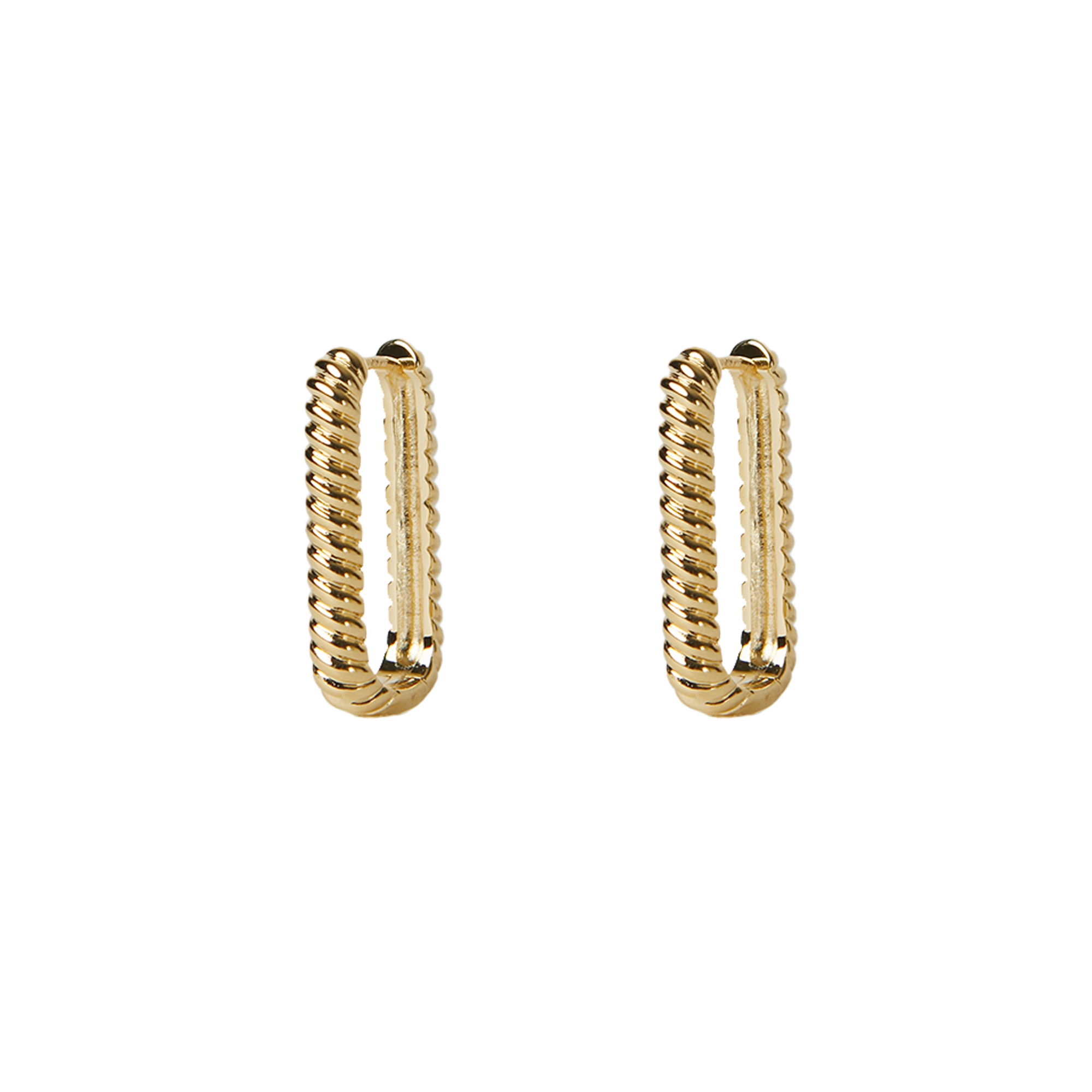 The Twisted U Hoop | Gold