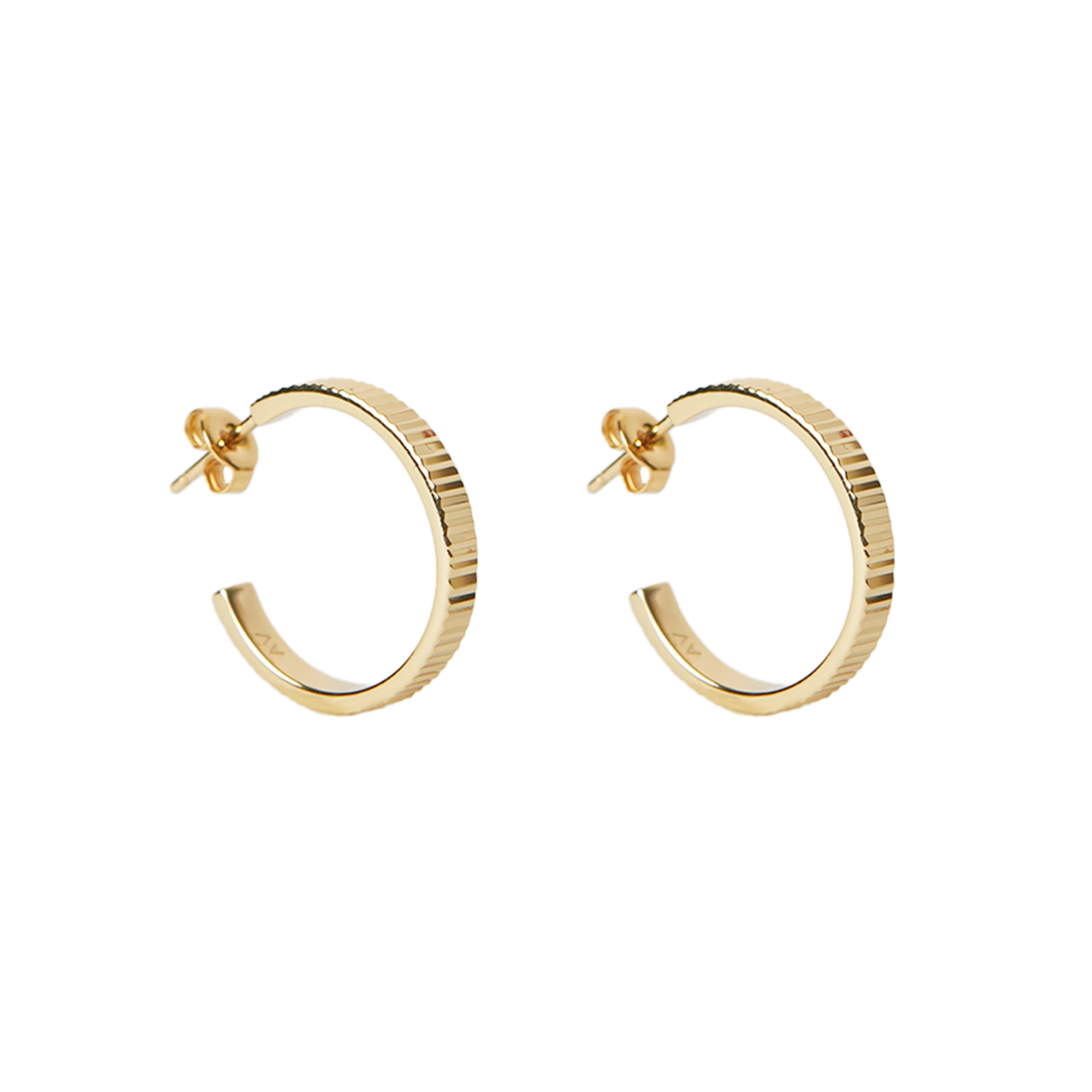 The Diamond Cut Post Hoop | Gold