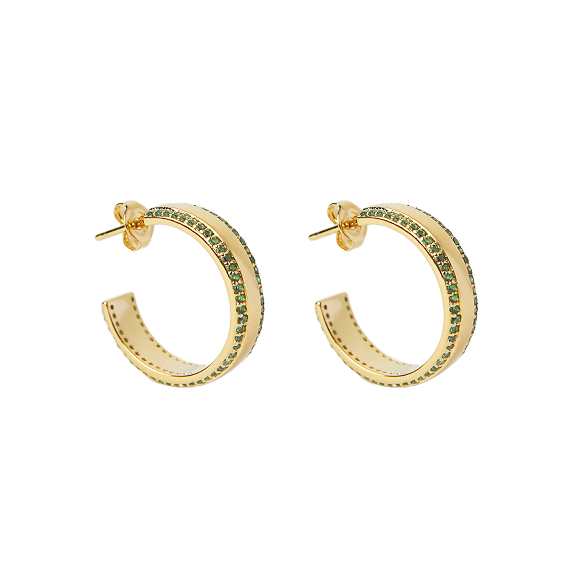 The Green Cz Hoop | Gold