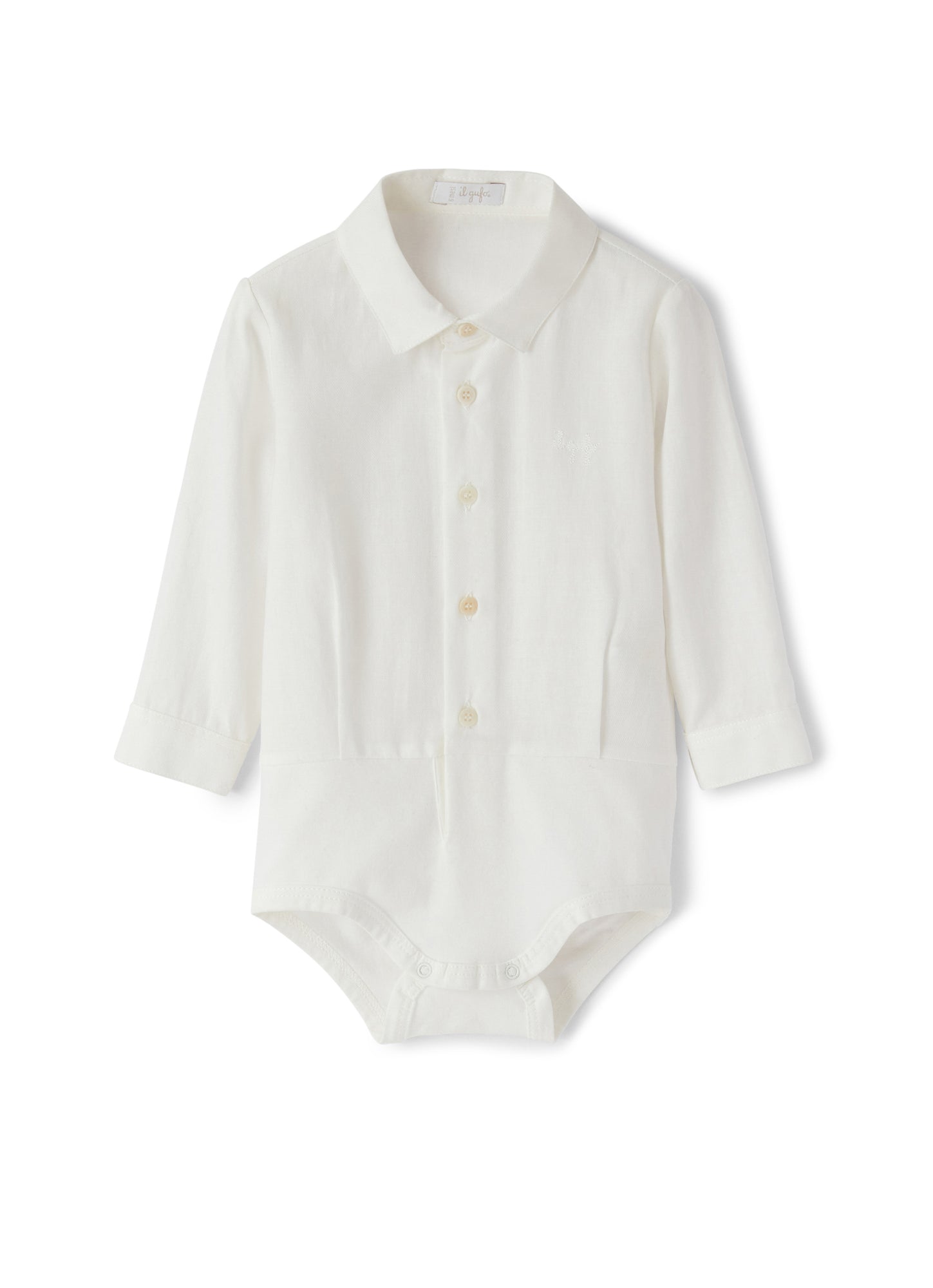 Baby Boys Shirt-Style Bodysuit | Milk/Milk