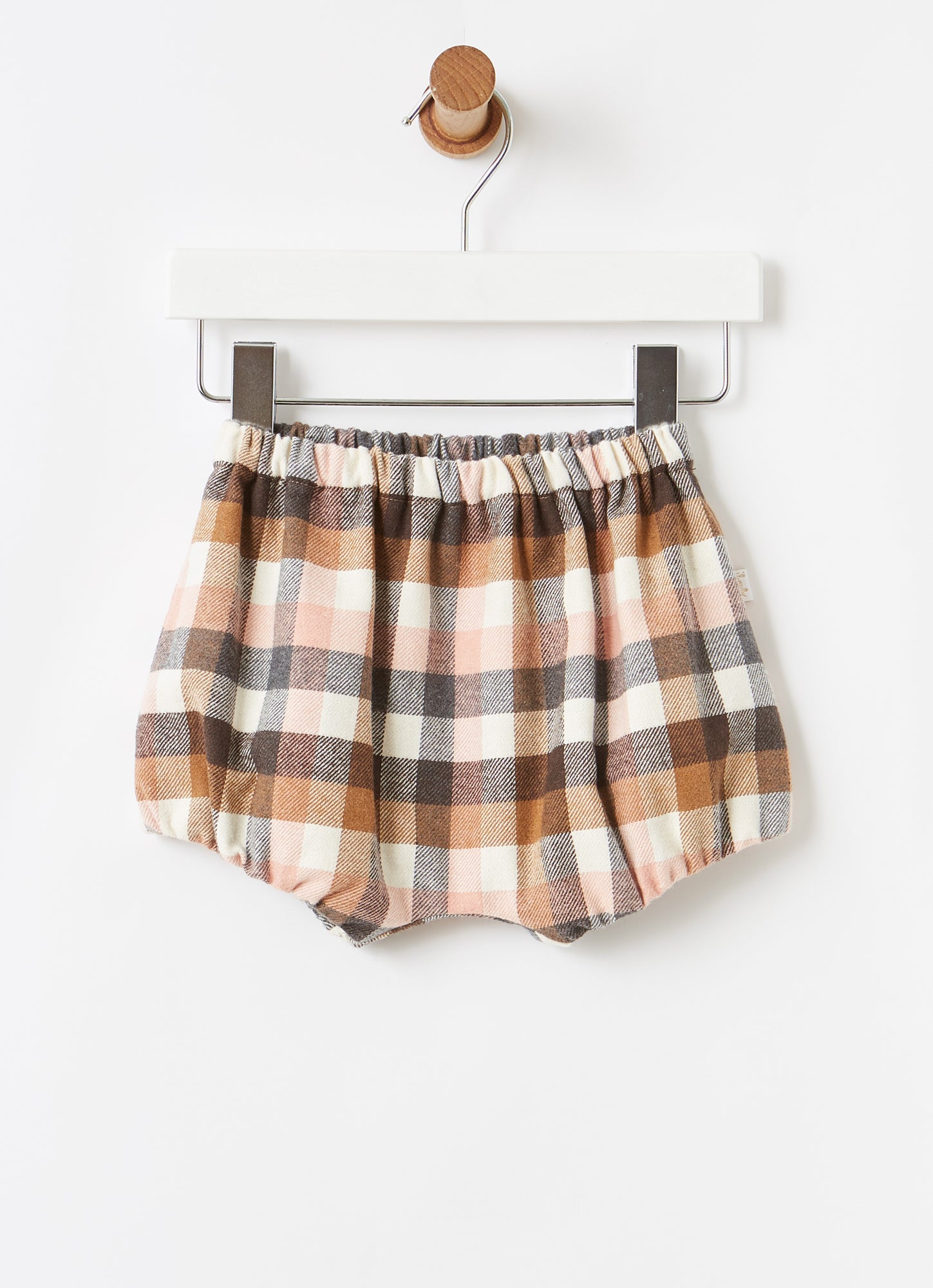 Baby Girls Check Cotton Shorts | Blush Pink