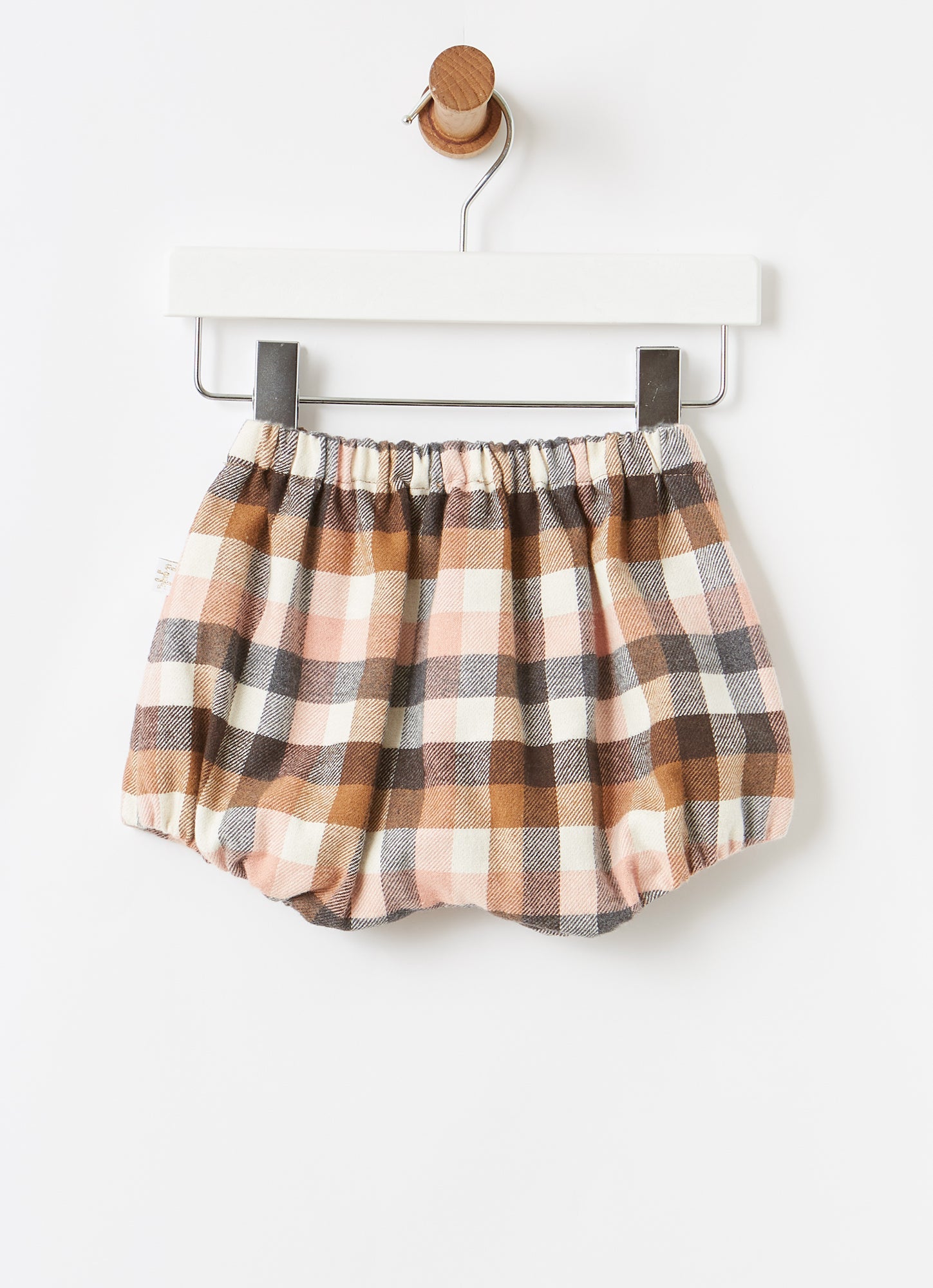 Baby Girls Check Cotton Shorts | Blush Pink