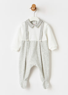 Chenille Knickerbocker Babysuit | Bianco/Nuvola