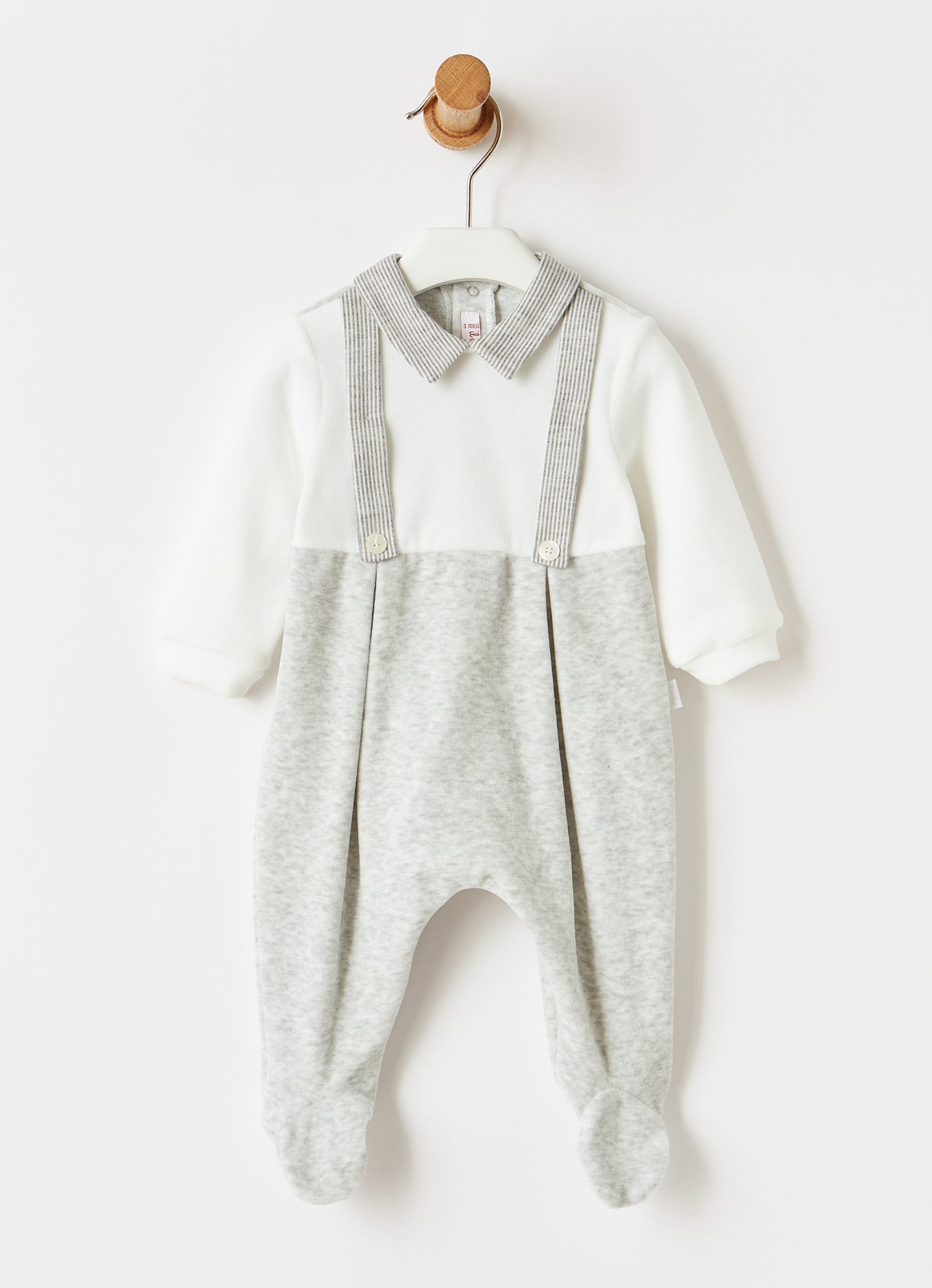 Chenille Knickerbocker Babysuit | Bianco/Nuvola