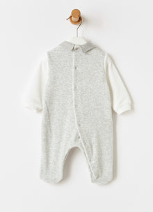 Chenille Knickerbocker Babysuit | Bianco/Nuvola