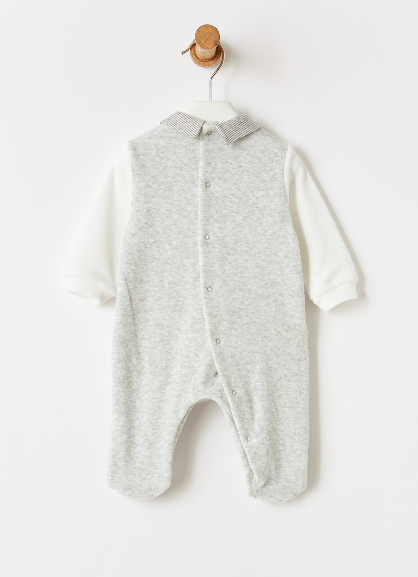 Chenille Knickerbocker Babysuit | Bianco/Nuvola