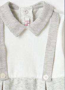 Chenille Knickerbocker Babysuit | Bianco/Nuvola