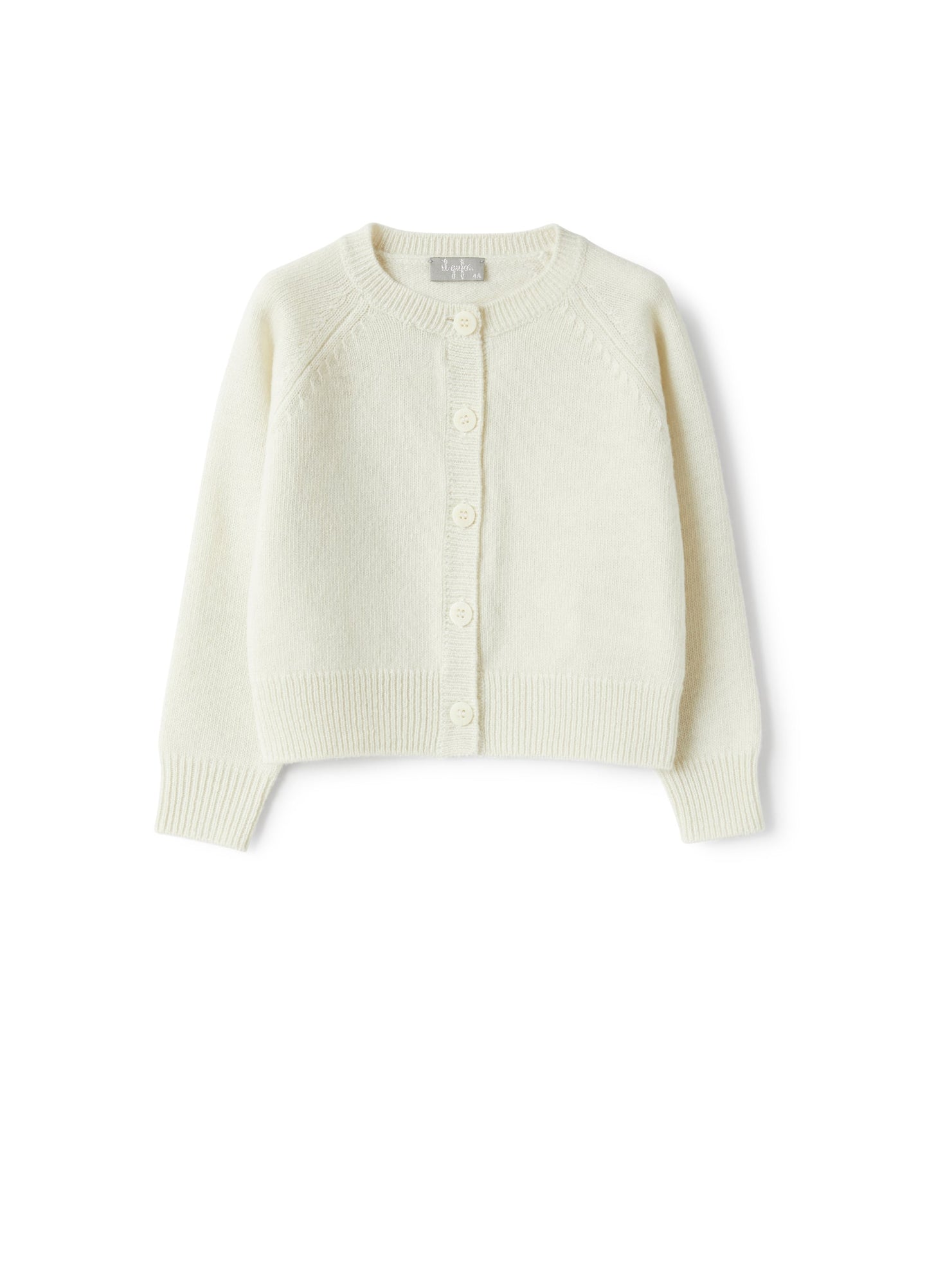 Cardigan in Milk-Lurex Wool | Latte/Lurex