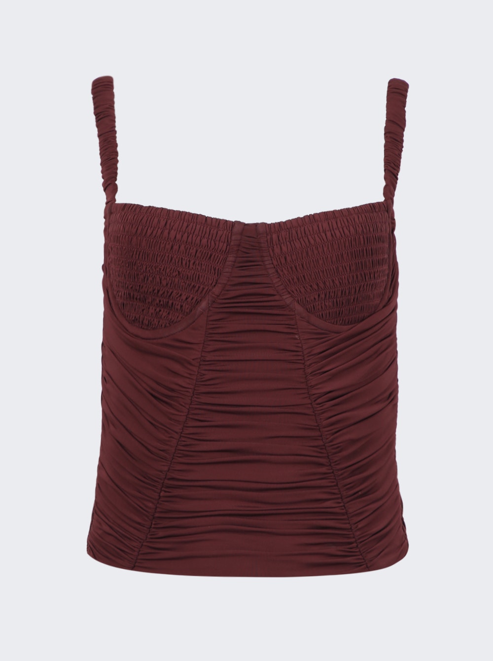 Women | Dion Lee | Smocked Doric Corset | Oxblood Red