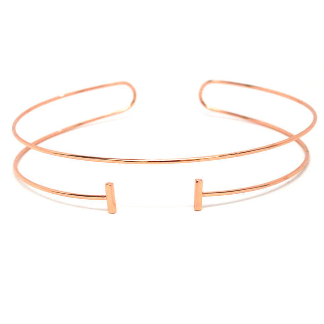 Bar Slip-On Choker | 18K Rose Gold-Plated