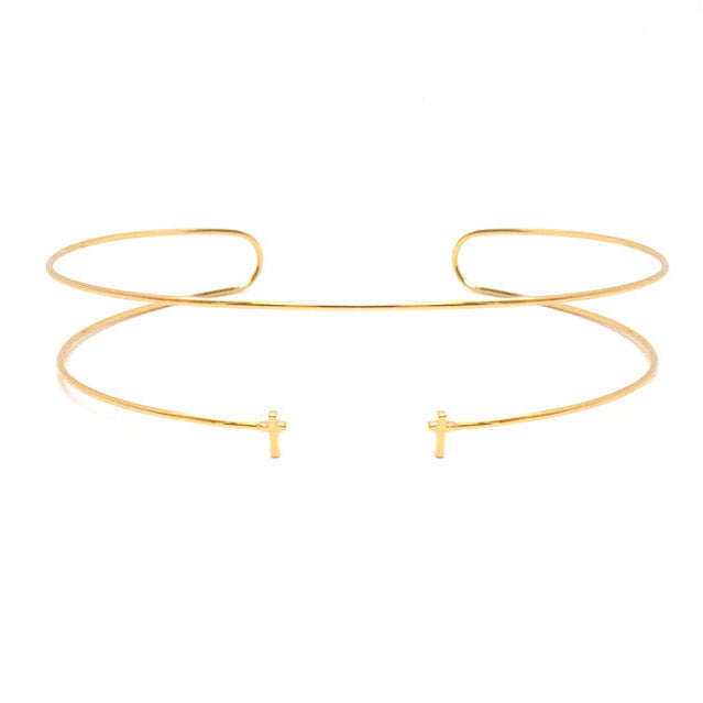 Cross Slip-On Choker | Gold